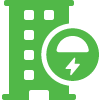 Image of an apartment building with an electricity symbol