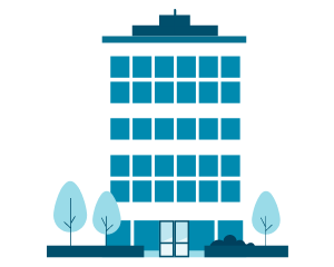 graphic showing an office building